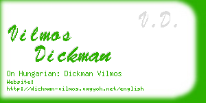vilmos dickman business card